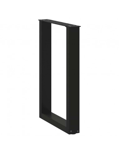 Gambe Tavolino da Caffè a U 2 pz Nero 50x(72-73) cm in Acciaio