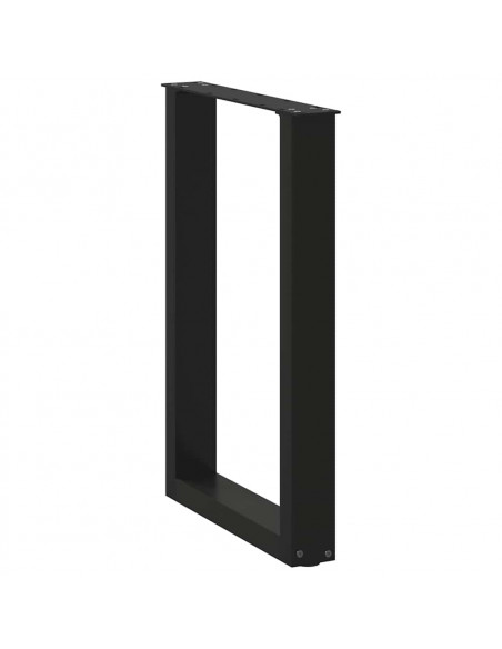 Gambe Tavolino da Caffè a U 2 pz Nero 50x(72-73) cm in Acciaio