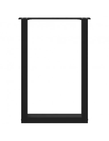 Gambe Tavolino da Caffè a U 2 pz Nero 50x(72-73) cm in Acciaio