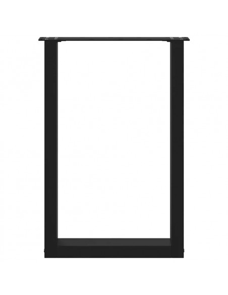 Gambe Tavolino da Caffè a U 2 pz Nero 50x(72-73) cm in Acciaio