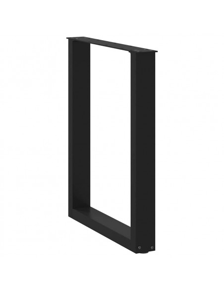 Gambe Tavolino da Caffè a U 2 pz Nero 60x(72-73) cm in Acciaio