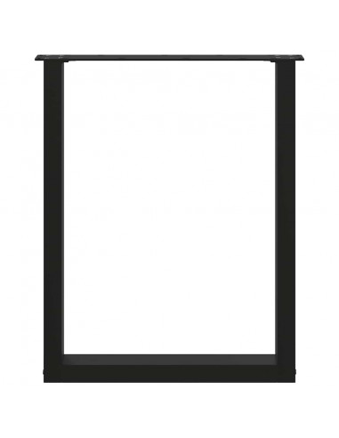 Gambe Tavolino da Caffè a U 2 pz Nero 60x(72-73) cm in Acciaio