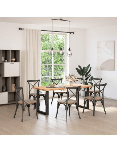 Gambe Tavolino da Caffè a U 2 pz Nero 70x(72-73) cm in Acciaio