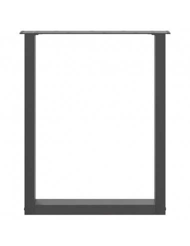 Gambe Tavolino da Caffè a U 2 pz Nero 70x(72-73) cm in Acciaio