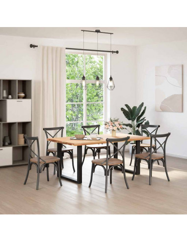 Gambe Tavolino da Caffè a U 2 pz Nero 80x(72-73) cm in Acciaio