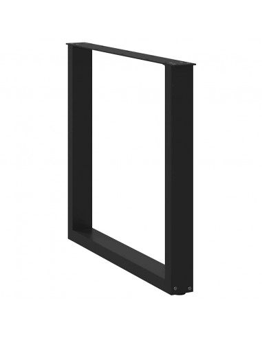 Gambe Tavolino da Caffè a U 2 pz Nero 80x(72-73) cm in Acciaio