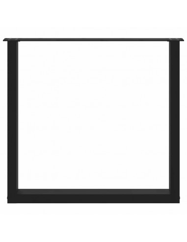 Gambe Tavolino da Caffè a U 2 pz Nero 80x(72-73) cm in Acciaio