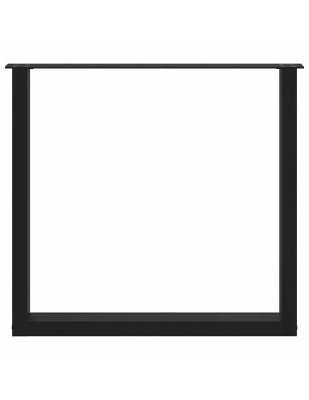 Gambe Tavolino da Caffè a U 2 pz Nero 80x(72-73) cm in Acciaio