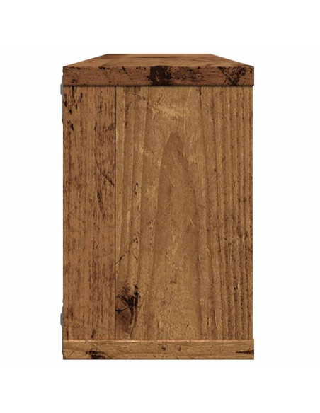 Mensole a Cubo Muro 2 pz Legno Antico 60x15x23 cm in Truciolato