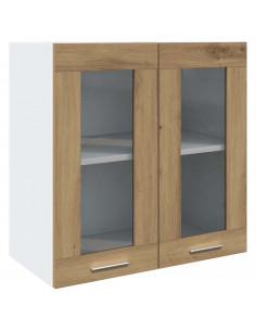 Pensile da Cucina Anta in Vetro Rovere Artigianale 60x31x60 cm