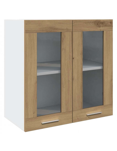 Pensile da Cucina Anta in Vetro Rovere Artigianale 60x31x60 cm
