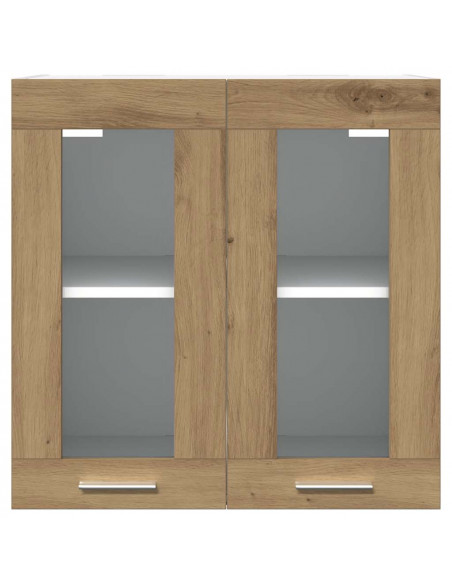 Pensile da Cucina Anta in Vetro Rovere Artigianale 60x31x60 cm