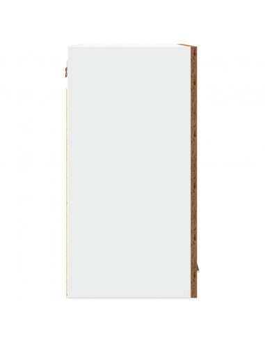 Pensile da Cucina con Anta in Vetro Legno Antico 60x31x60 cm