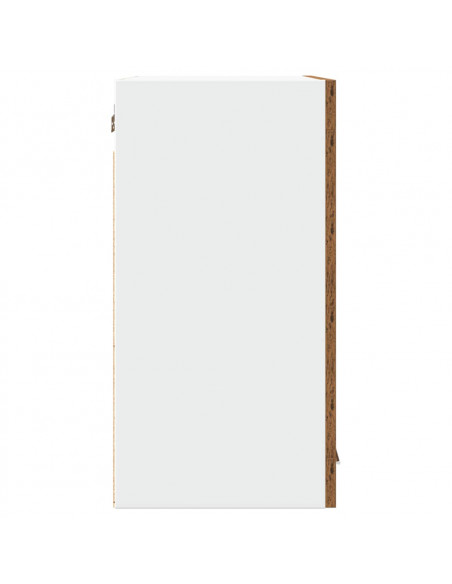 Pensile da Cucina con Anta in Vetro Legno Antico 60x31x60 cm