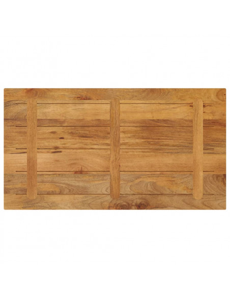 Piano per Tavolo 100x70x2,5cm Rettangolare Legno Massello Mango