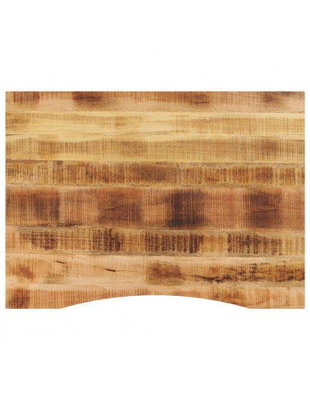 Piano Scrivania con Curva 110x80x2,5cm Massello Grezzo di Mango