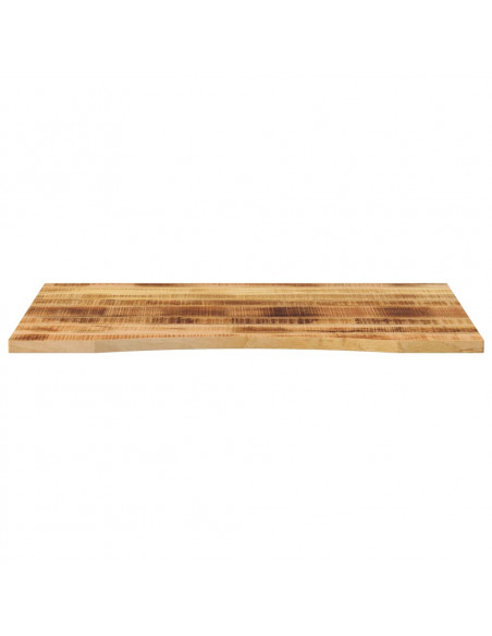 Piano Scrivania con Curva 110x80x2,5cm Massello Grezzo di Mango