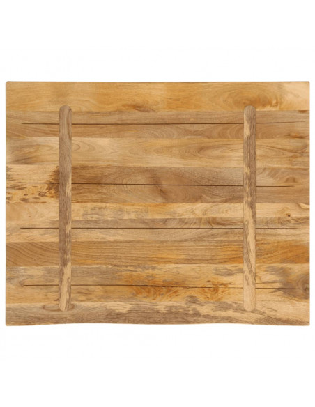 Piano Tavolo 100x80x3,8 Bordi Vivi Legno Massello Mango Grezzo