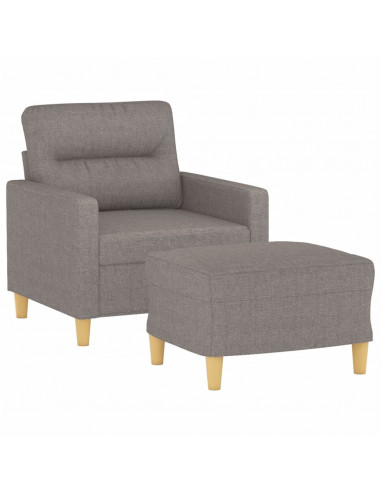 Poltrona con Poggiapiedi Tortora 60 cm in Tessuto