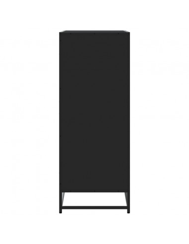 Scarpiera Nera 75x38x97,5 cm in Truciolato e Metallo