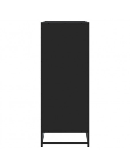 Scarpiera Nera 75x38x97,5 cm in Truciolato e Metallo