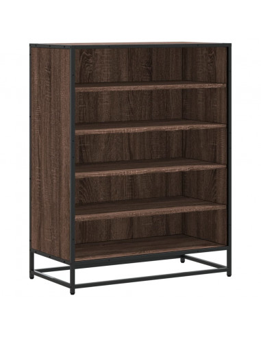 Scarpiera Rovere Marrone 75x38x97,5cm Legno Multistrato Metallo