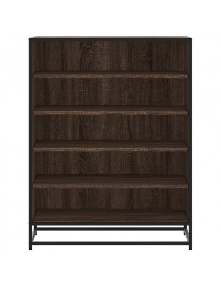 Scarpiera Rovere Marrone 75x38x97,5cm Legno Multistrato Metallo