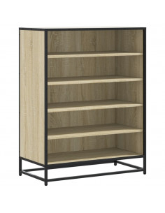 Scarpiera Rovere Sonoma 75x38x97,5 cm Legno Multistrato Metallo