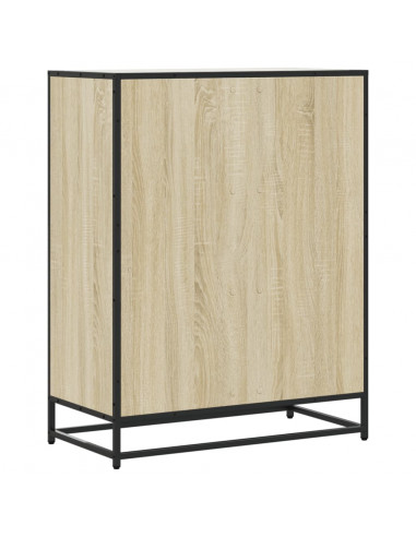 Scarpiera Rovere Sonoma 75x38x97,5 cm Legno Multistrato Metallo
