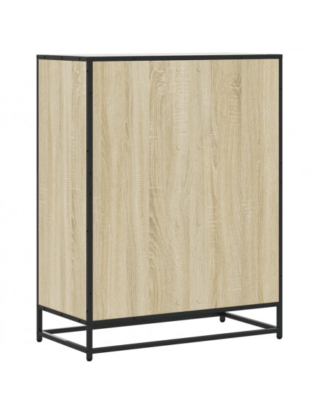 Scarpiera Rovere Sonoma 75x38x97,5 cm Legno Multistrato Metallo