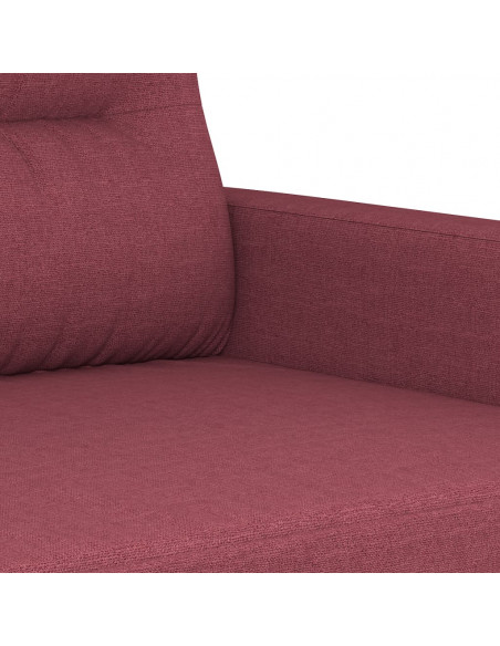 Set di Divani 2 pz con Cuscini Rosso Vino in Tessuto