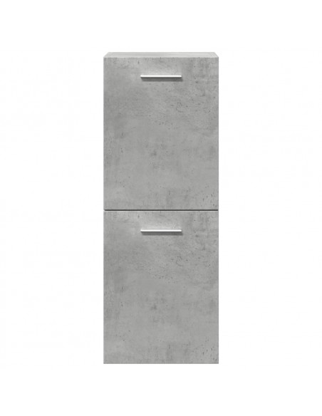 Set Mobili da Bagno 4 pz Grigio Cemento in Legno Multistrato