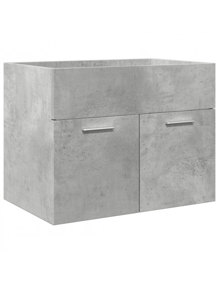 Set Mobili da Bagno 4 pz Grigio Cemento in Legno Multistrato