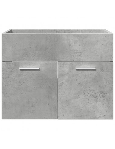 Set Mobili da Bagno 4 pz Grigio Cemento in Legno Multistrato