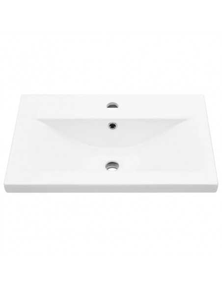 Set Mobili da Bagno 4 pz Grigio Cemento in Legno Multistrato
