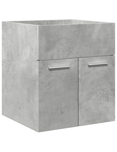 Set Mobili da Bagno 4 pz Grigio Cemento in Legno Multistrato