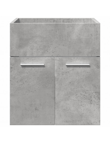 Set Mobili da Bagno 4 pz Grigio Cemento in Legno Multistrato