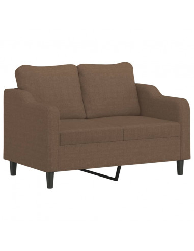 Set di Divani 3 pz con Cuscini Marrone in Tessuto