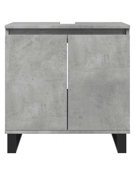 Set Mobili da Bagno 3 pz Grigio Cemento in Legno Multistrato