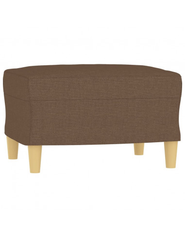 Set di Divani 3 pz con Cuscini Marrone in Tessuto