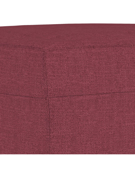 Set di Divani 4 pz con Cuscini Rosso Vino in Tessuto