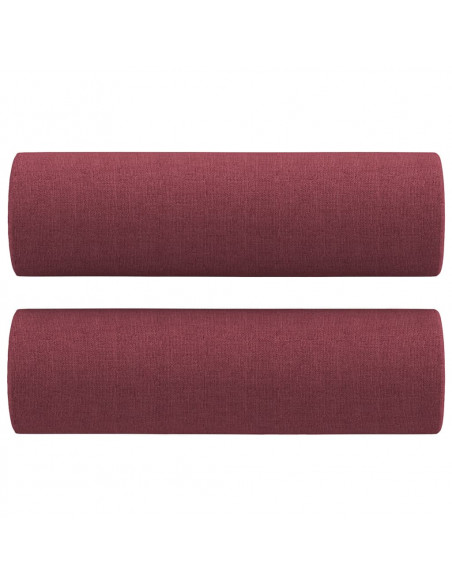 Set di Divani 4 pz con Cuscini Rosso Vino in Tessuto