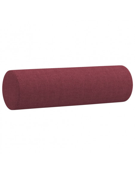 Set di Divani 4 pz con Cuscini Rosso Vino in Tessuto