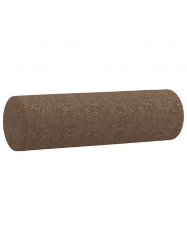 Set di Divani 4 pz con Cuscini Marrone in Tessuto