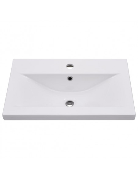 Set Mobili da Bagno 5 pz Grigio Cemento in Legno Multistrato