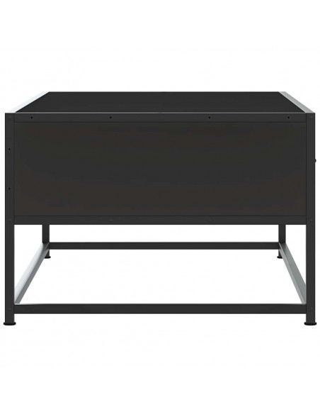 Tavolino Salotto Nero 100x50x35 cm Legno Multistrato e Metallo