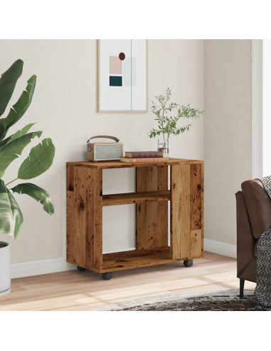 Tavolino Salotto Legno Antico 70x35x55 cm in Legno Multistrato