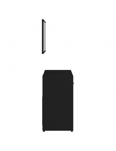 Set Mobili da Bagno Nero in Legno Multistrato