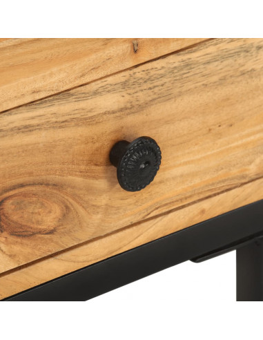 Tavolino Laterale a Forma di U 45x30x61 cm in Massello Acacia