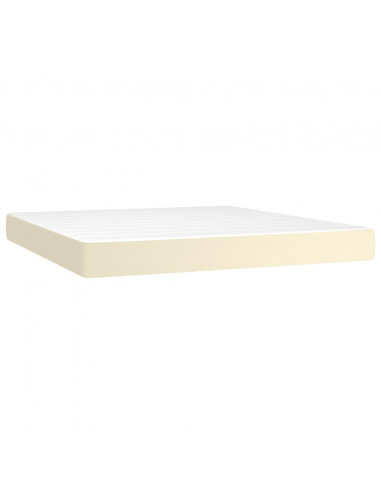 Giroletto a Molle con Materasso Crema 160x200 cm in Similpelle